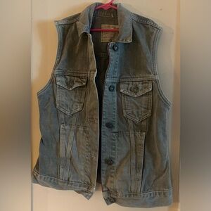 AllSaints sleeveless Black wash Jean Jacket